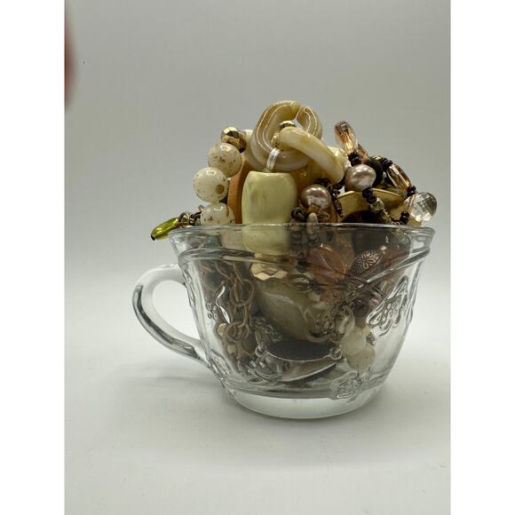 Boho Necklace Mystery Jar Vintage Anchor Hocking Punch Cup - Picture 3 of 5